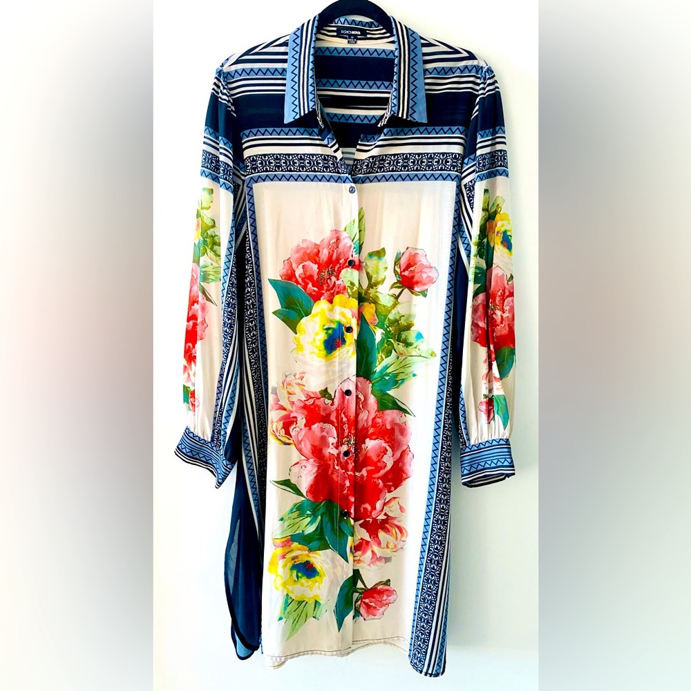 Floral Print Shirt Dress